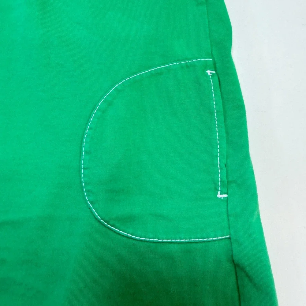Hanna Andersson Dress Girls 140 Kelly Green Cap Sleeve Cotton Pocket Shift Dress